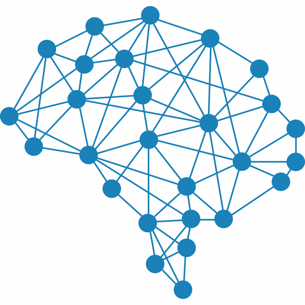 A brain with connection points
